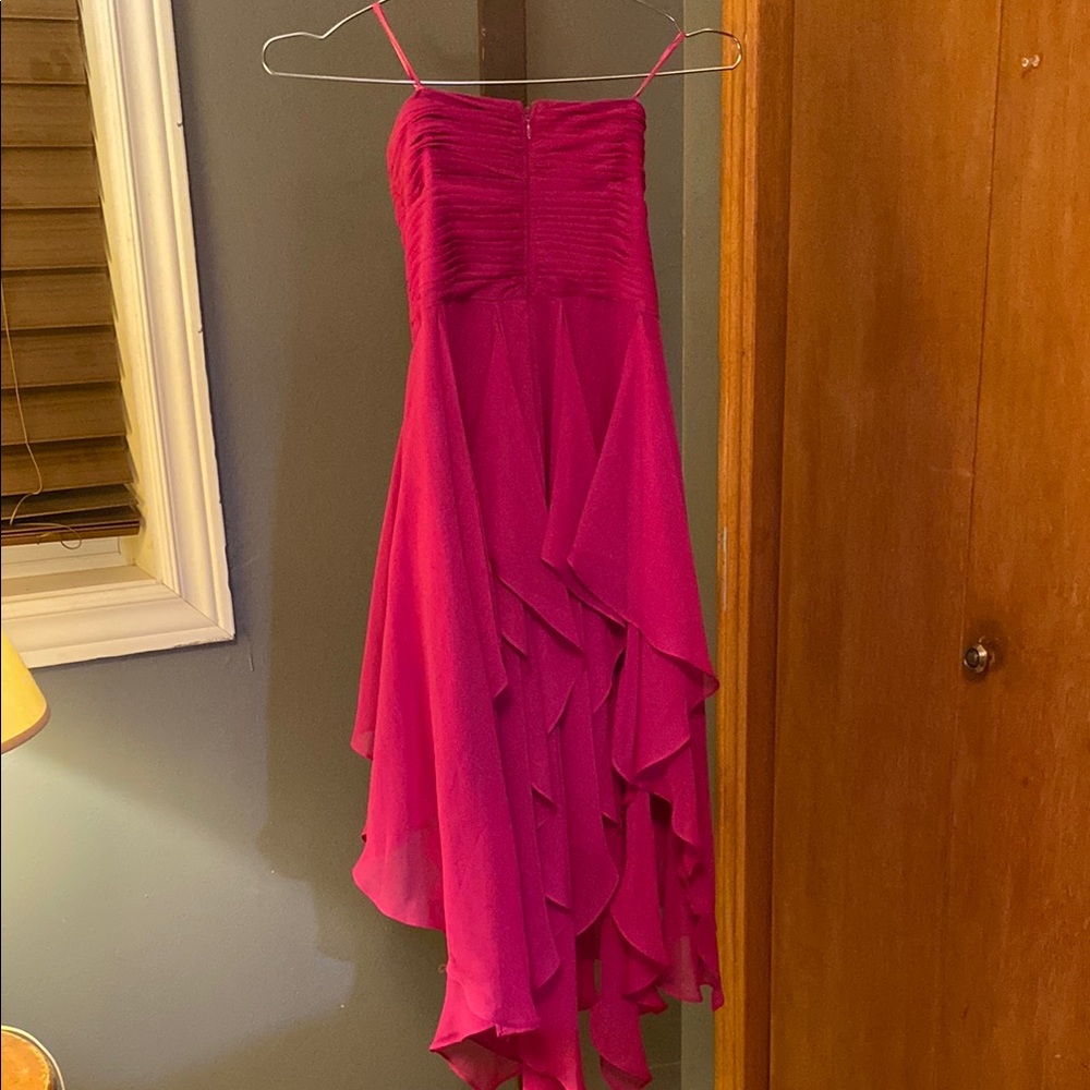 🩷Pink High-Low Ruched Prom, bridesmaids, formal Dress, Absolutely Stunning. - Picture 5 of 5